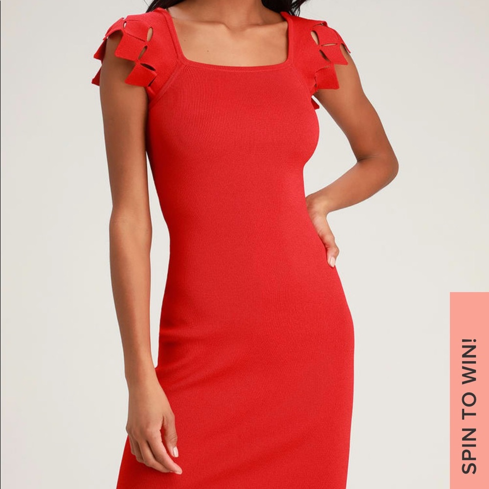 Lulus TGIF Red Cutout Bodycon Dress